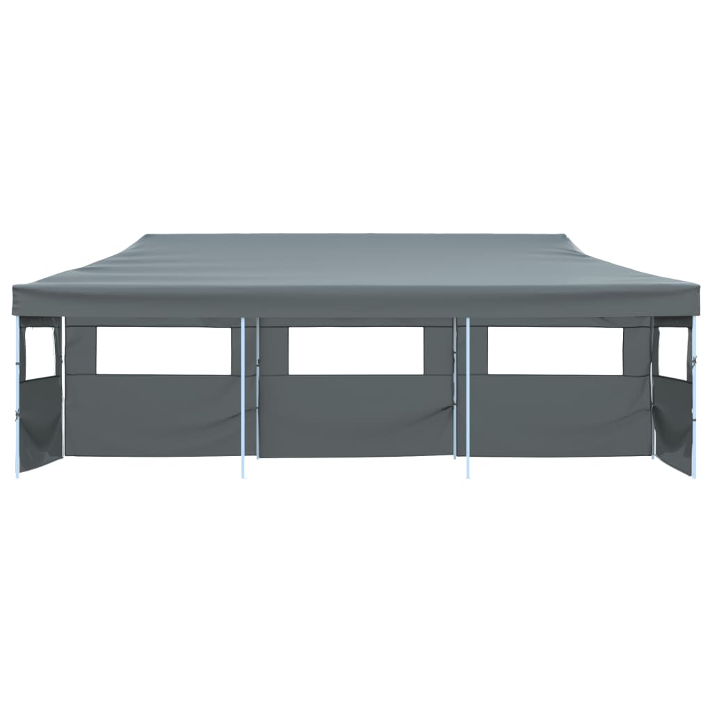 Tente de réception pliable avec 5 parois 3 x 9 m Anthracite