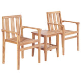 Ensemble de bistro de jardin 3 pcs teck solide