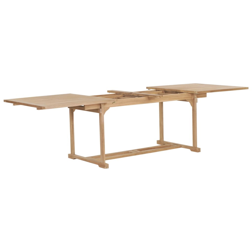 Table extensible de jardin 180-280x100x75 cm Teck solide