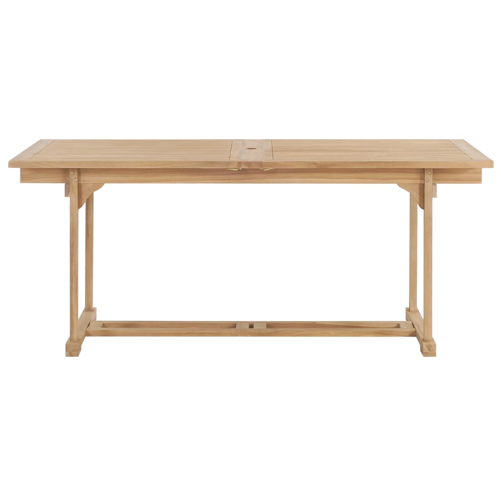 Table extensible de jardin 180-280x100x75 cm Teck solide