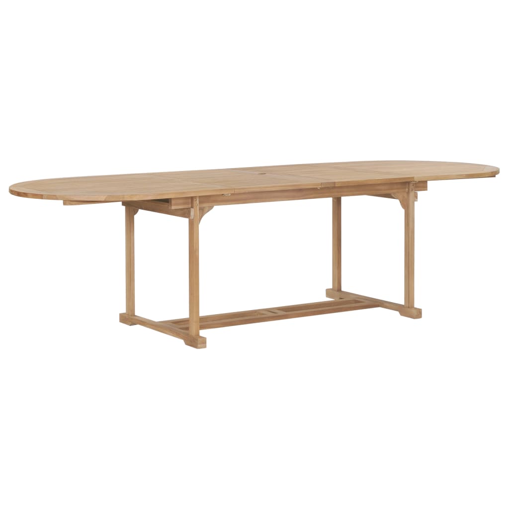 Table extensible de jardin 180-280x100x75 cm Teck solide Ovale