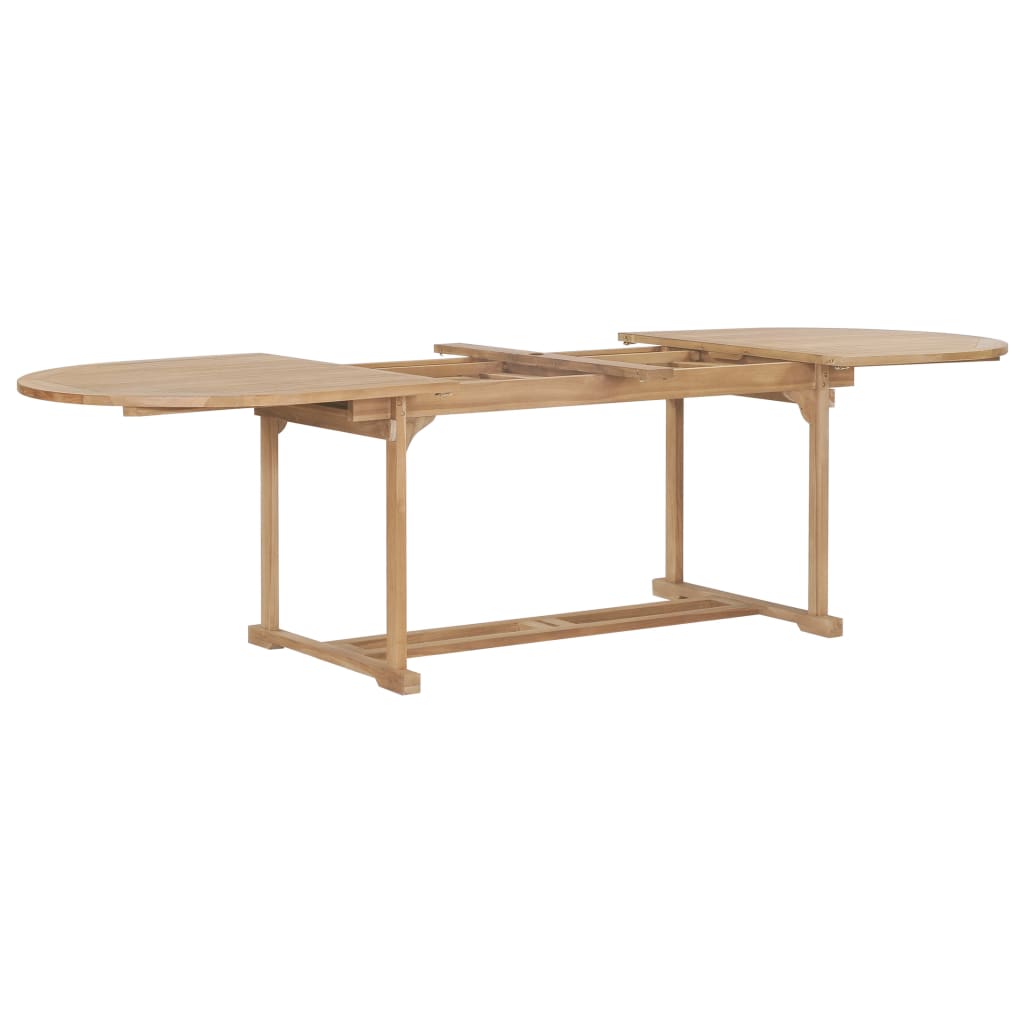 Table extensible de jardin 180-280x100x75 cm Teck solide Ovale