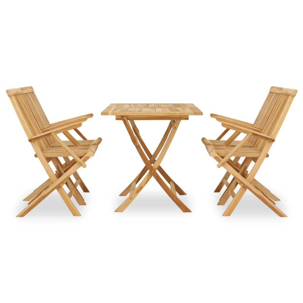 Ensemble à manger d'extérieur 5pcs Bois solide de teck