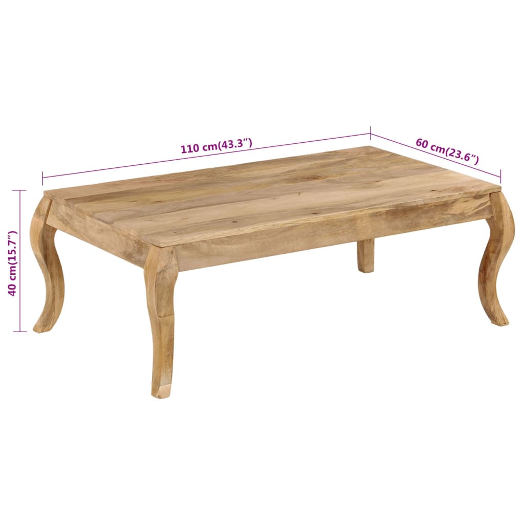 Table basse 110x60x40 cm Bois de manguier massif