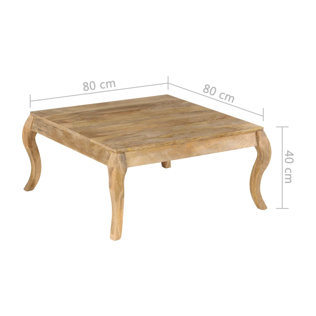 Couchtisch 80x80x40 cm Massives Mangoholz