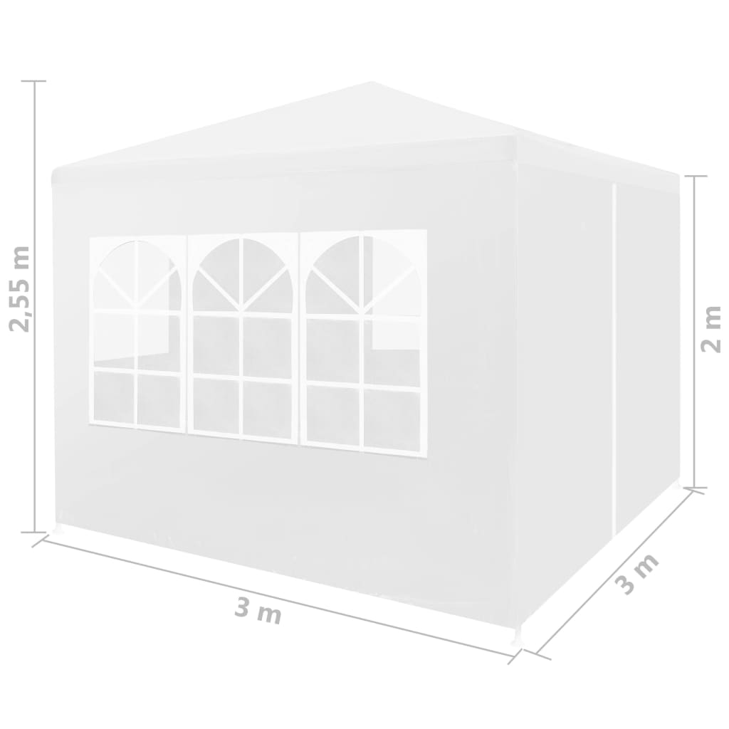 Tente de réception 3 x 3 m Blanc