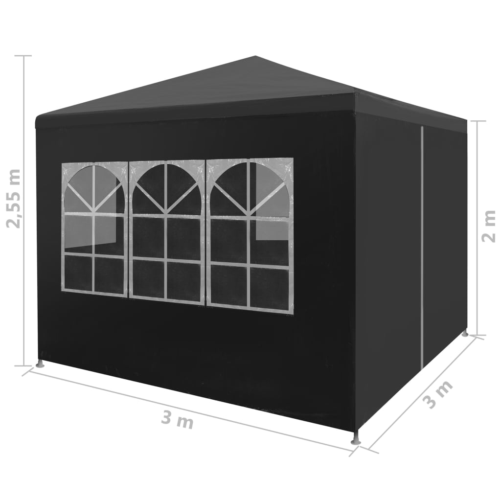 Tente de réception 3 x 3 m Anthracite