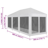 Tente de réception avec 8 parois en maille 9 x 3 m