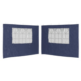 Paroi de tente de réception 2 pcs avec fenêtre PE Bleu