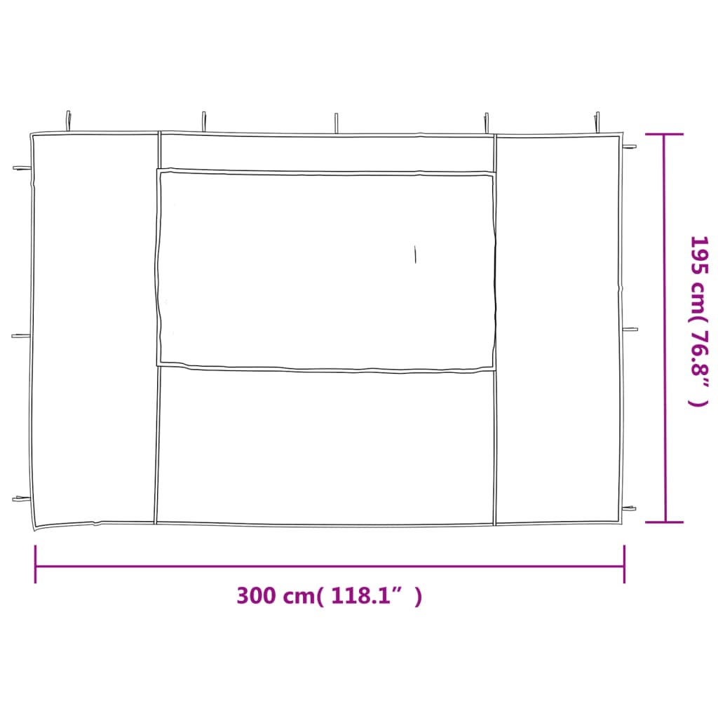 Paroi de tente de réception 2 pcs avec fenêtre PE Bleu