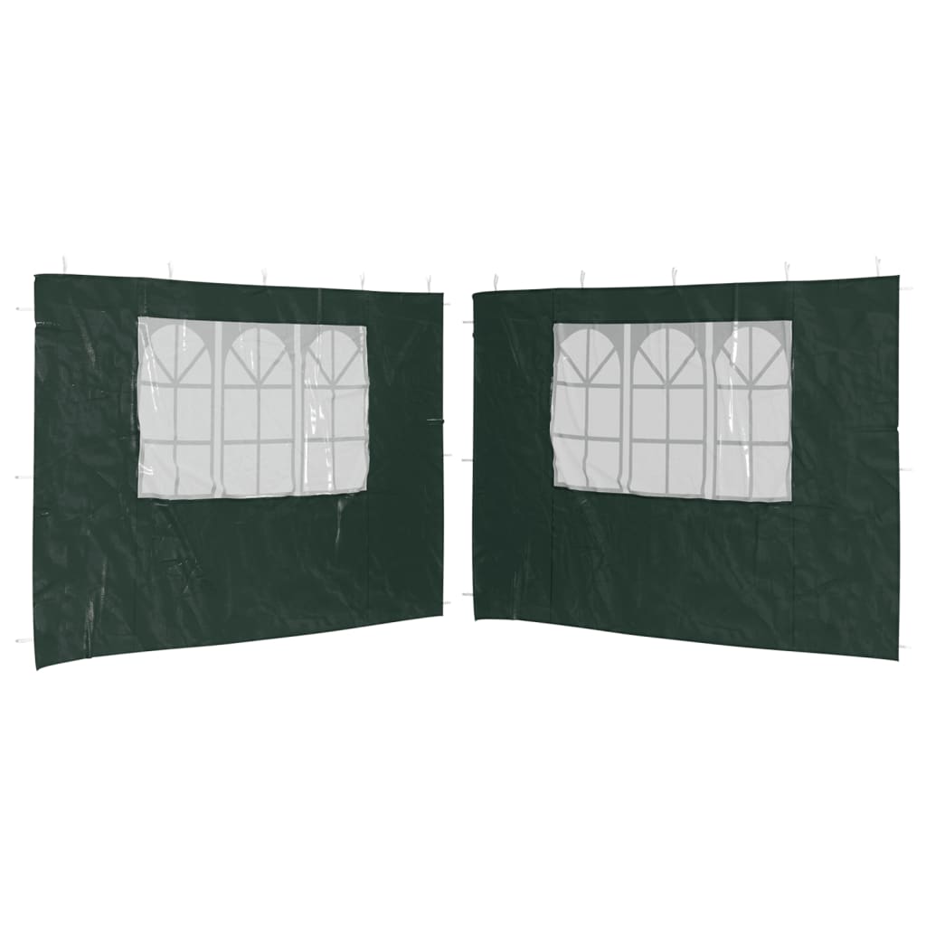 Paroi de tente de réception 2 pcs avec fenêtre PE Vert