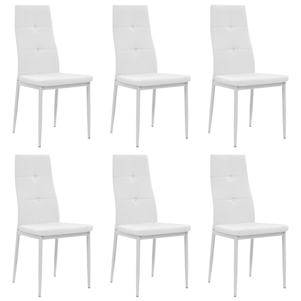 Chaises à manger lot de 6 blanc similicuir