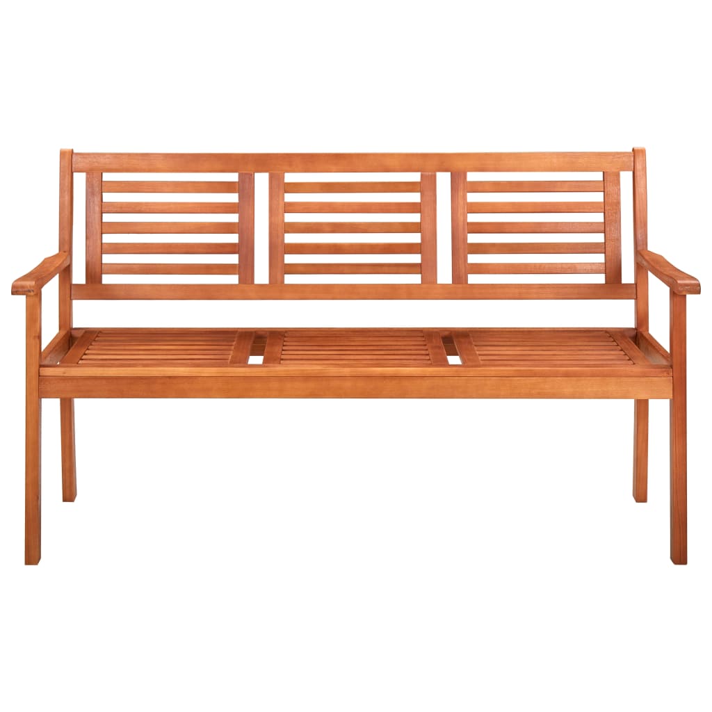 Banc de jardin 3 places 150 cm Bois d'eucalyptus solide