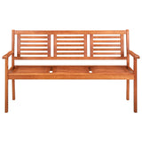 Banc de jardin 3 places 150 cm Bois d'eucalyptus solide