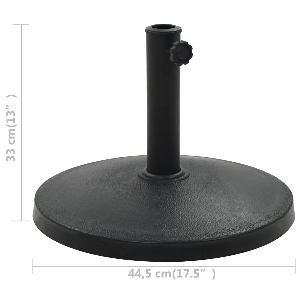 Socle rond de parasol Polyrésine 10 kg Noir