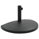 Socle demi-rond de parasol Polyrésine 15 kg Noir