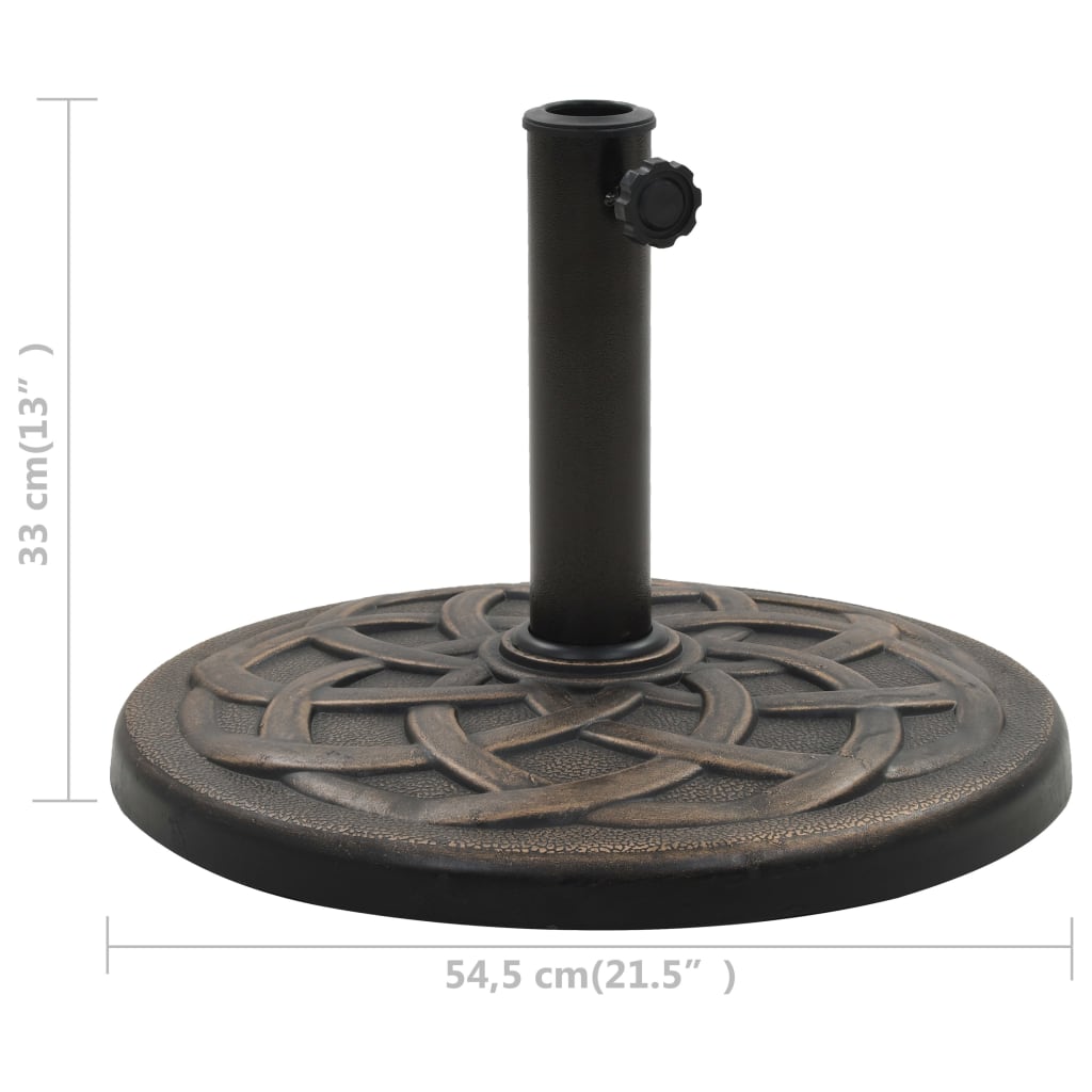 Round parasol base Polyresin 19 kg Bronze