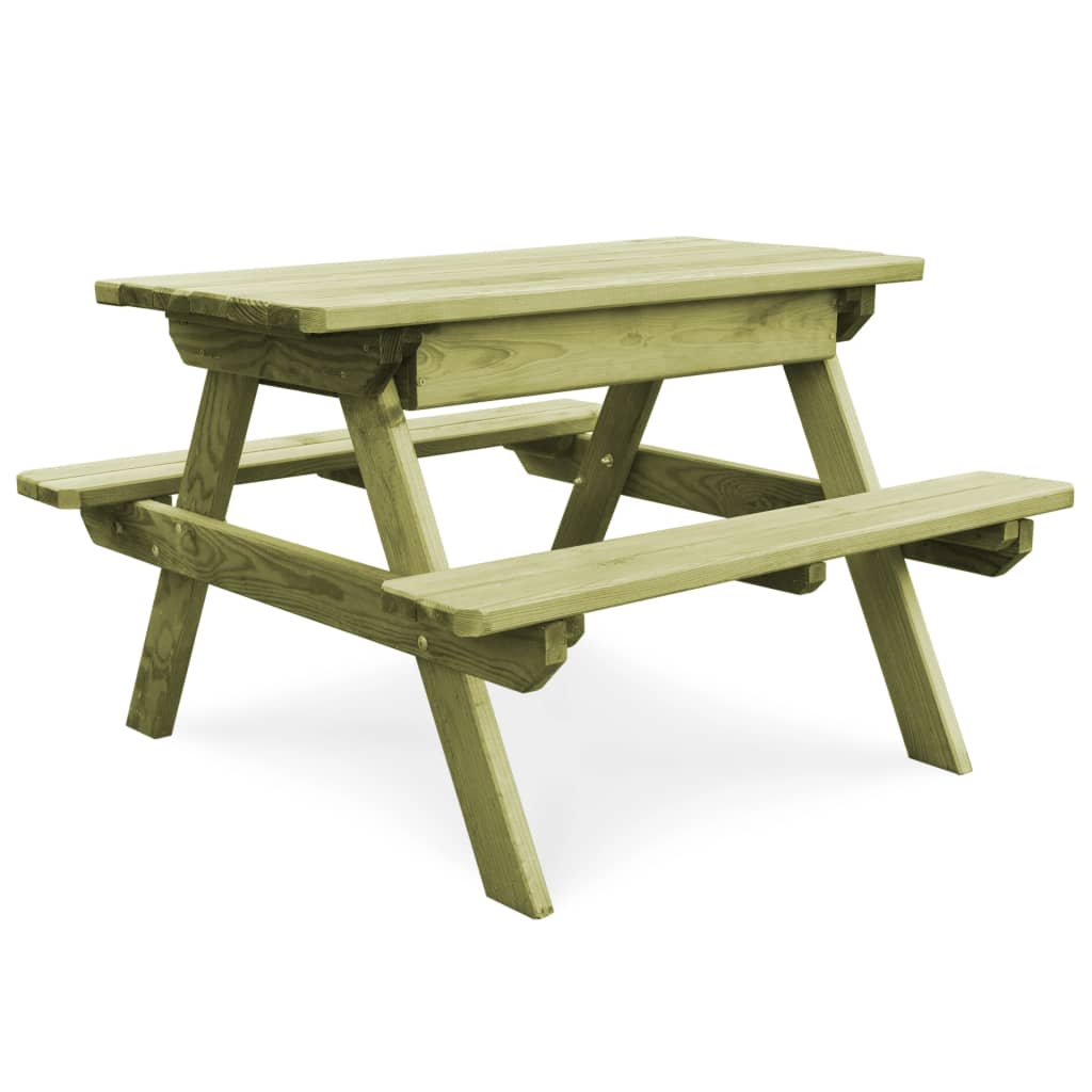 Table de pique-nique pour enfants avec bancs Pinède imprégnée