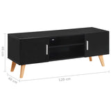 Meuble TV Noir 120x40x46 cm MDF