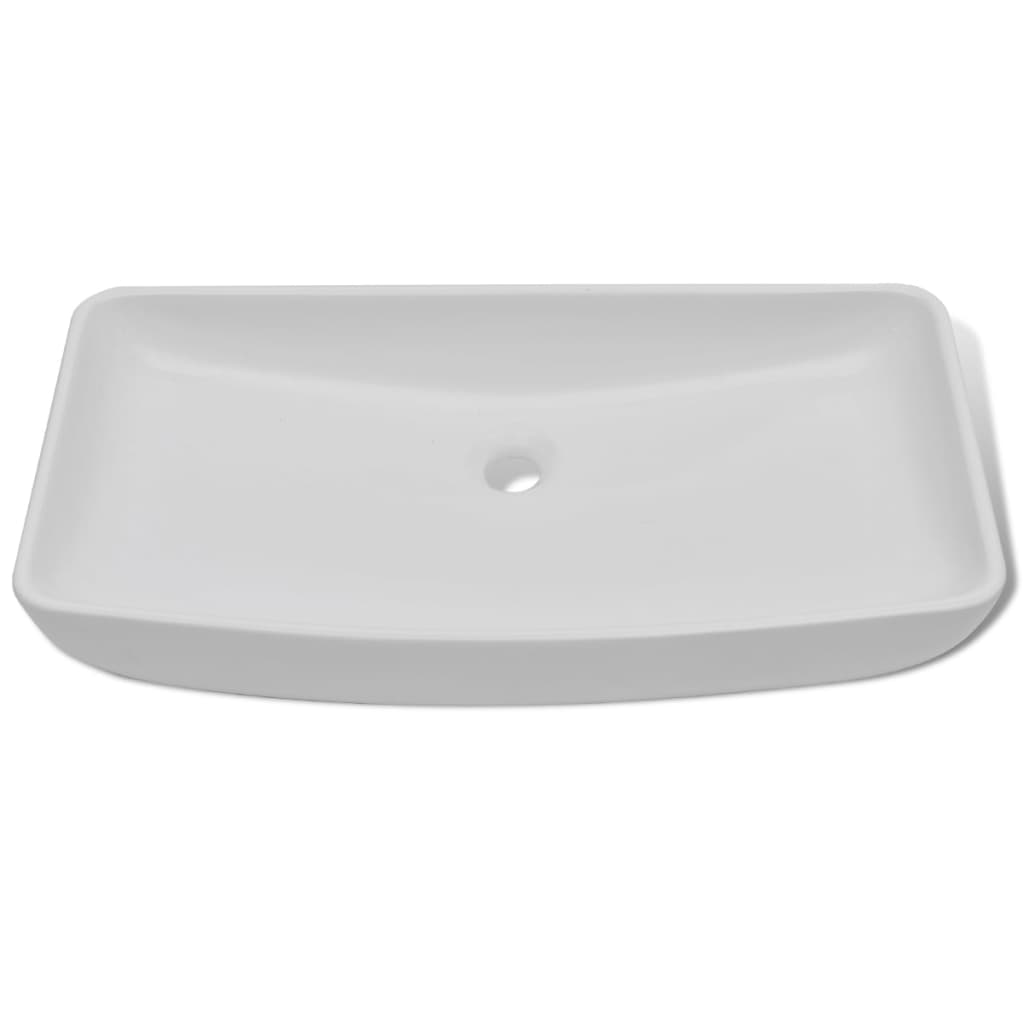 Lavabo et mitigeur Céramique Rectangulaire Blanc