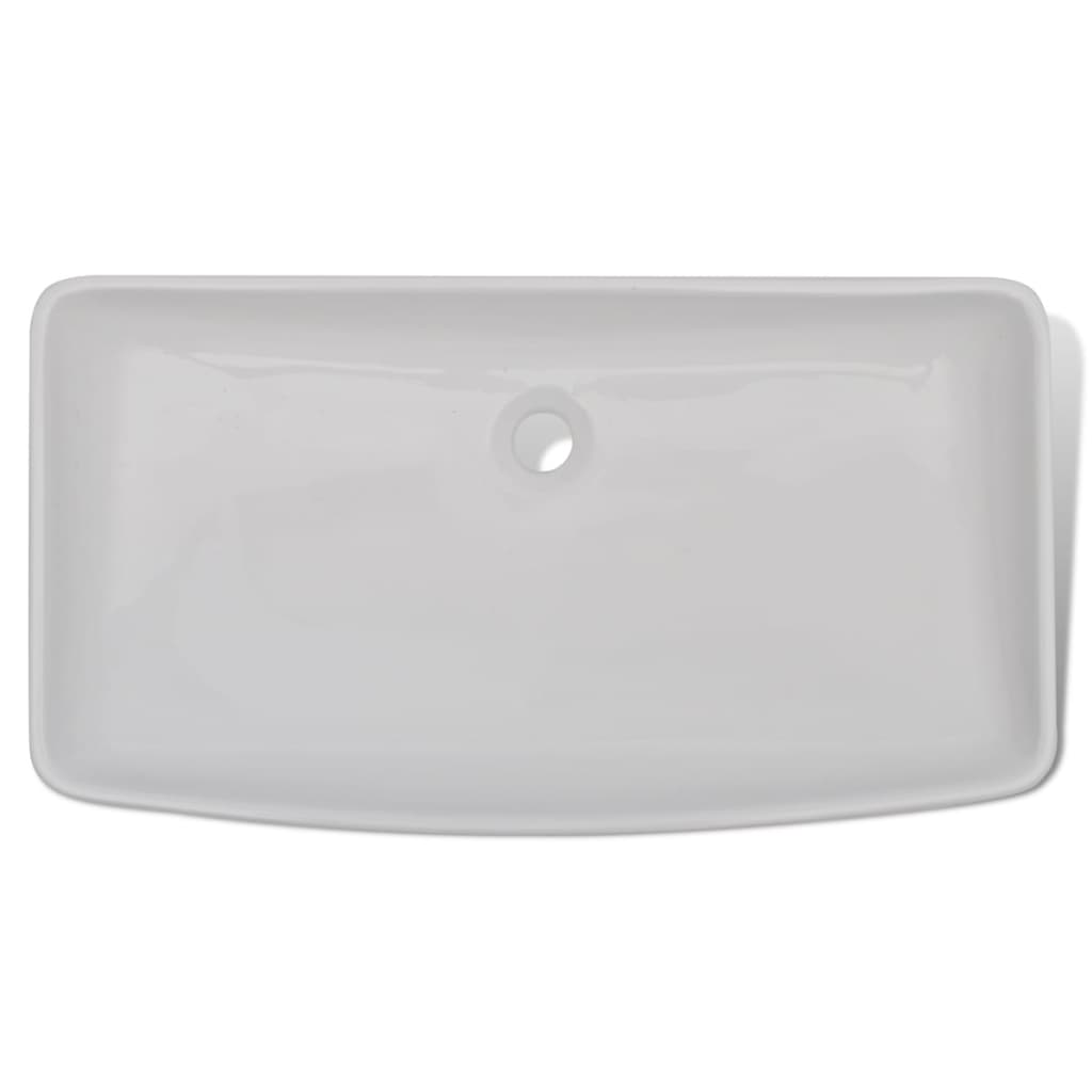 Lavabo et mitigeur Céramique Rectangulaire Blanc