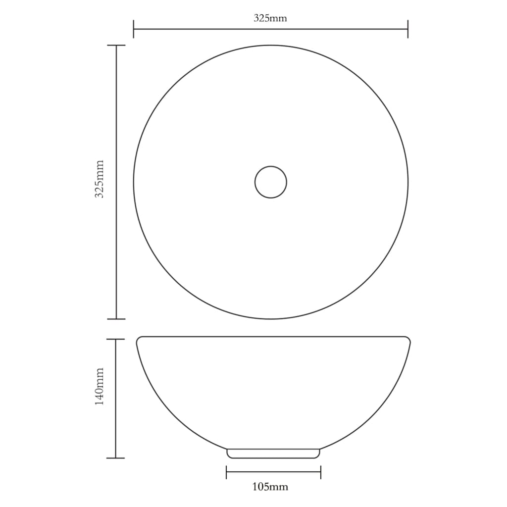 Lavabo de salle de bain avec mitigeur Céramique Rond Blanc