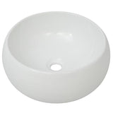 Lavabo de salle de bain avec mitigeur Céramique Rond Blanc