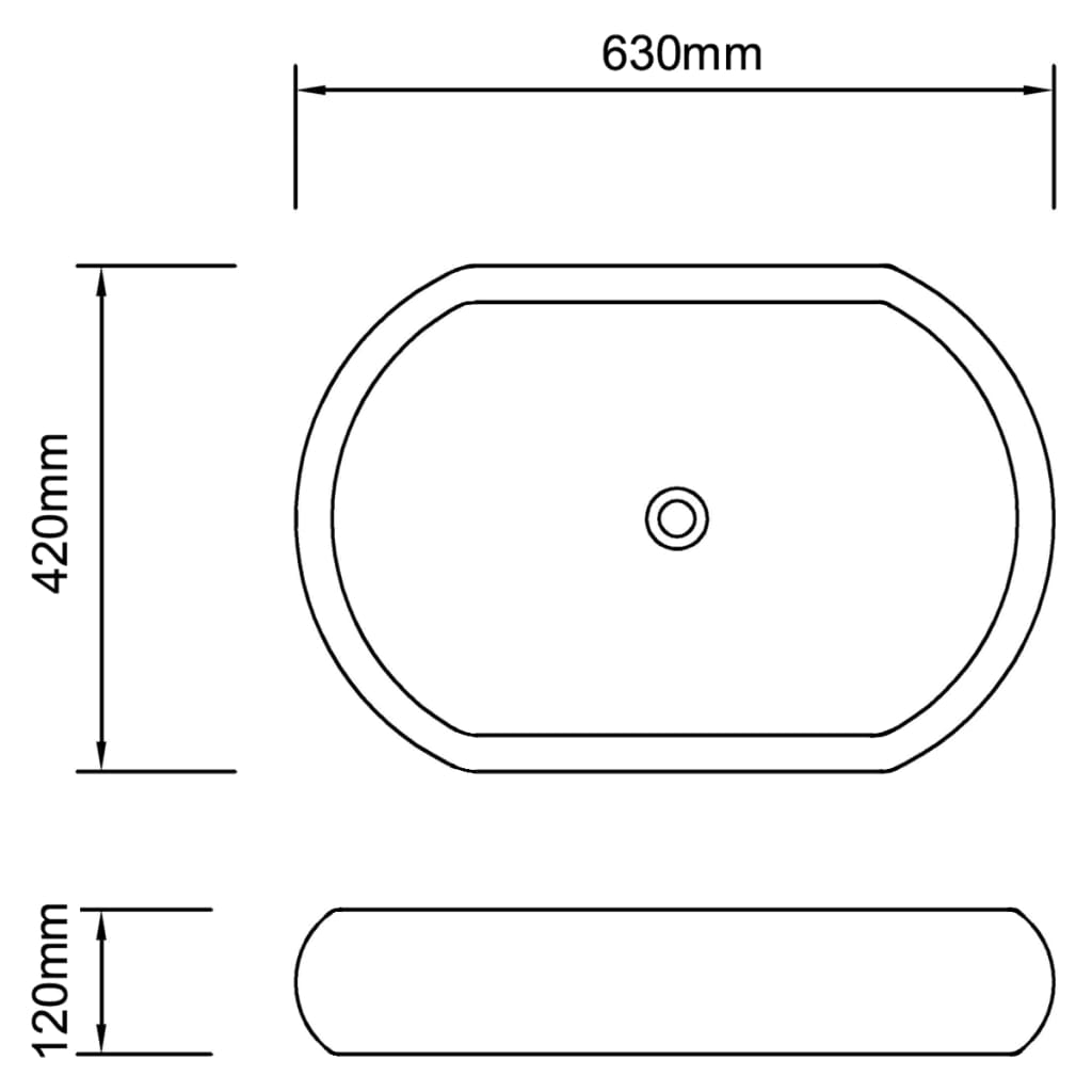 Lavabo de salle de bain avec mitigeur Céramique Ovale Blanc