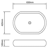 Lavabo de salle de bain avec mitigeur Céramique Ovale Blanc