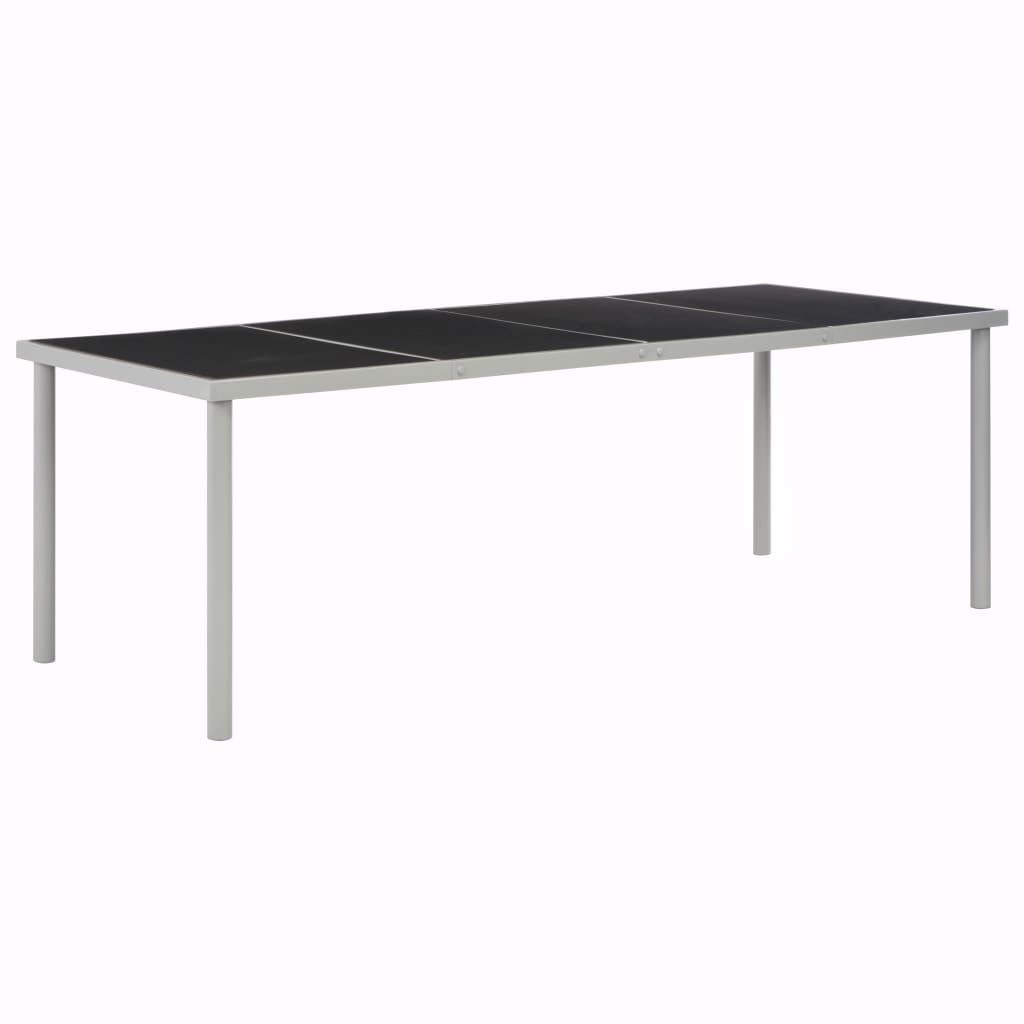 Table de jardin Noir 220x90x74,5 cm Acier