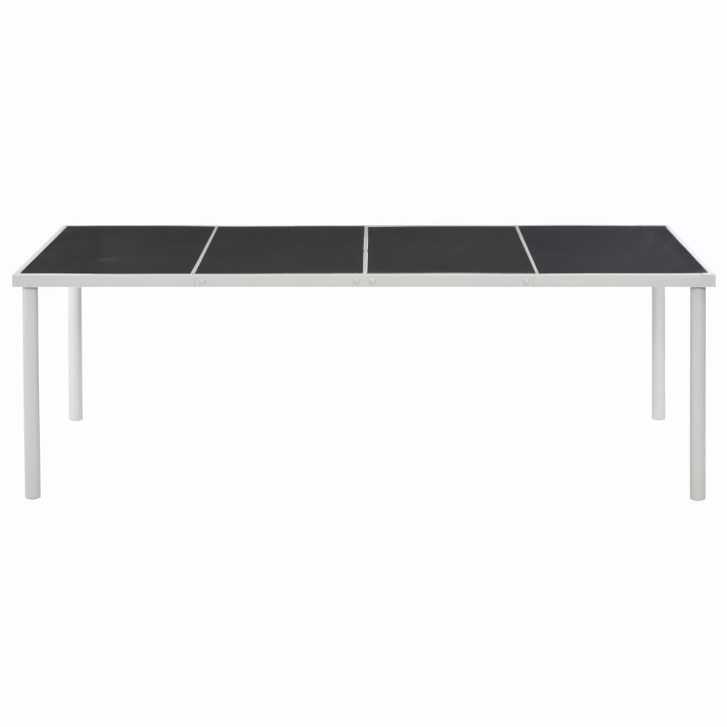 Table de jardin Noir 220x90x74,5 cm Acier