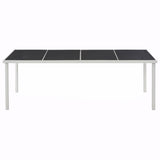 Table de jardin Noir 220x90x74,5 cm Acier