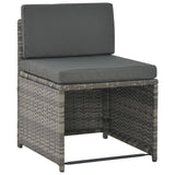 7pcs Outdoor Dining Set with Cushions Resin Wicker Grey