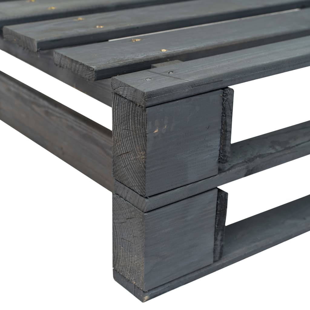 Banc d'angle palette de jardin bois gris