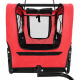 Red and Black 2-in-1 Dog Bike Trailer and Stroller