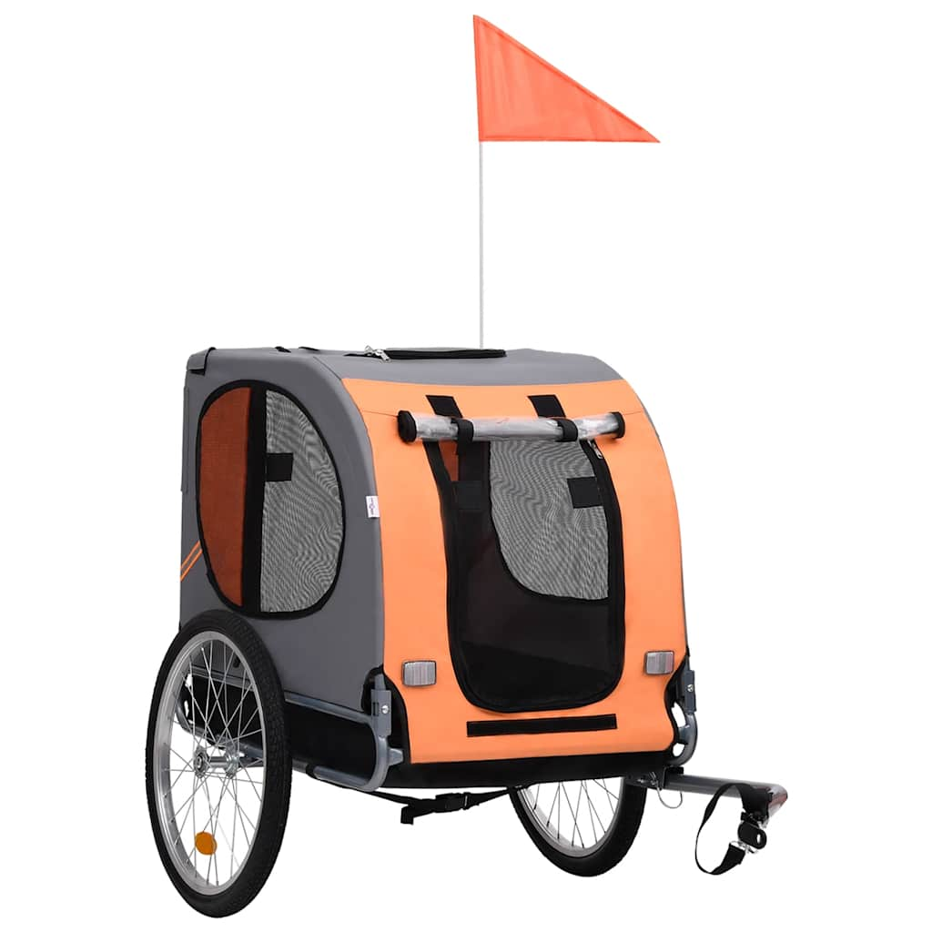 Orange and Grey Pet Bike Trailer