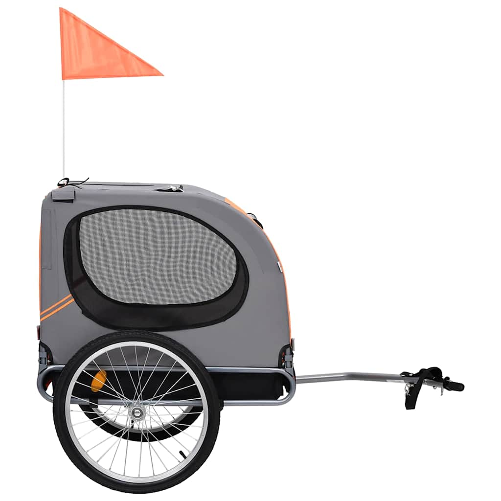 Orange and Grey Pet Bike Trailer