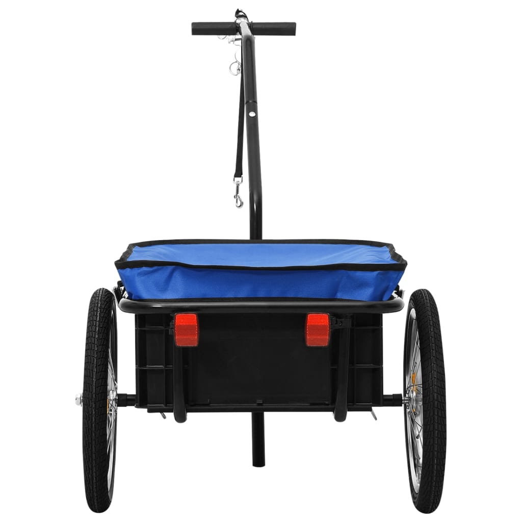 Remorque de vélo/chariot à main 155x60x83 cm acier bleu