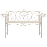 Banc de jardin 132 cm Métal Antique Blanc