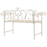 Banc de jardin 132 cm Métal Antique Blanc