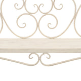 Banc de jardin 132 cm Métal Antique Blanc