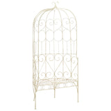 Banc de jardin 95 cm Fer Blanc antique