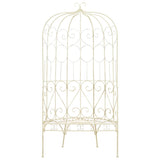 Banc de jardin 95 cm Fer Blanc antique