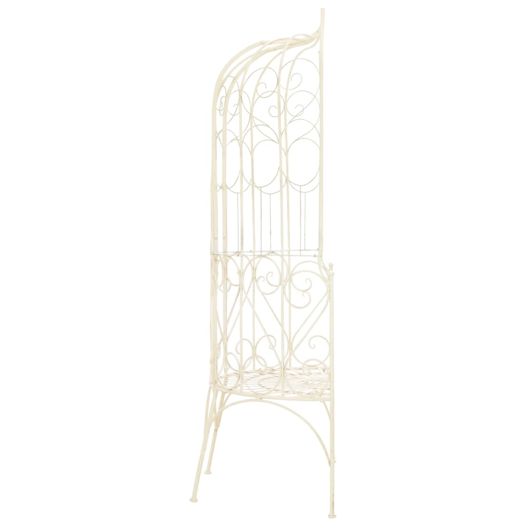 Banc de jardin 95 cm Fer Blanc antique