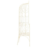 Banc de jardin 95 cm Fer Blanc antique