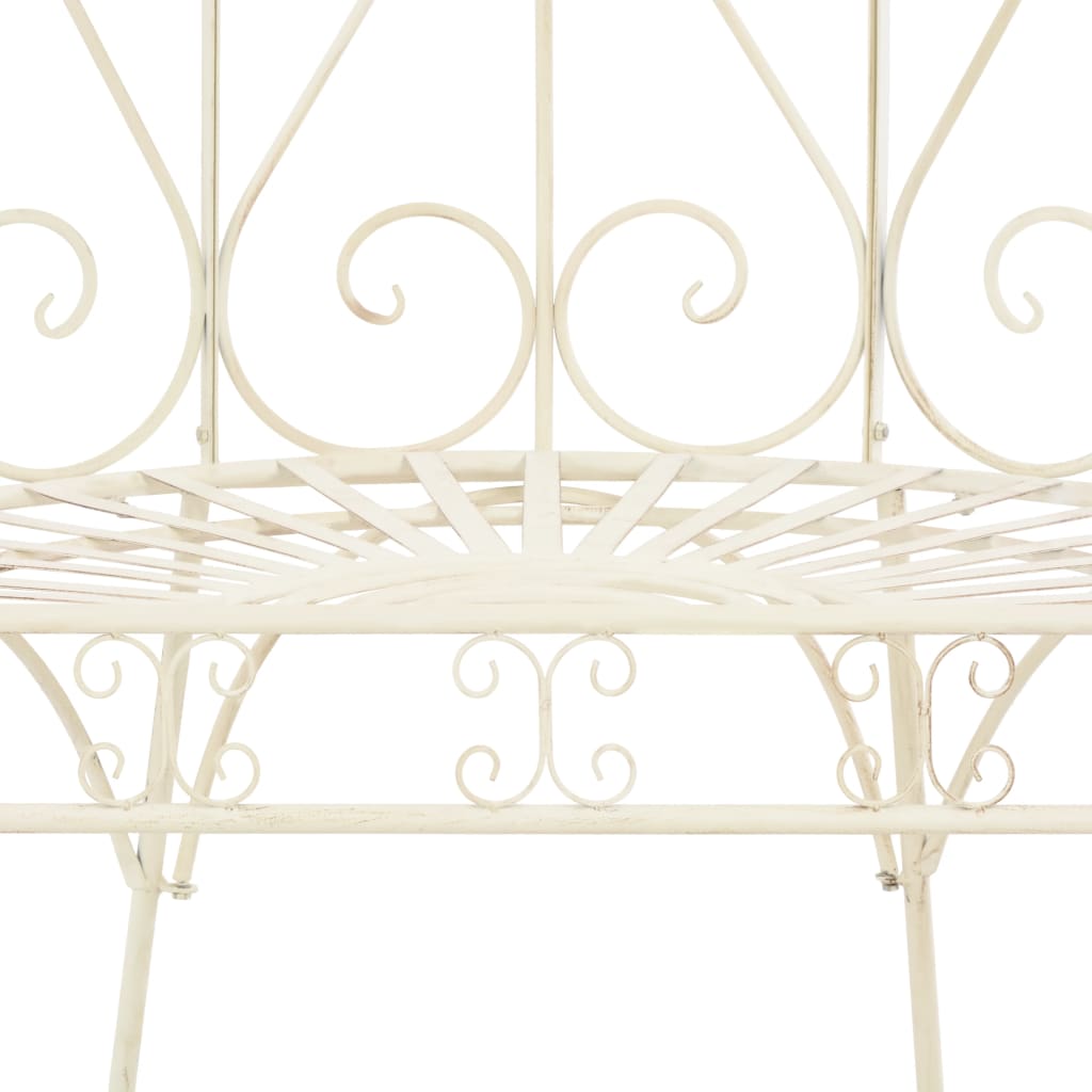 Banc de jardin 95 cm Fer Blanc antique