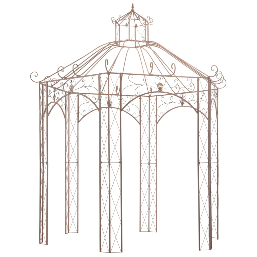 Pavillon de jardin Marron antique 3 m Fer