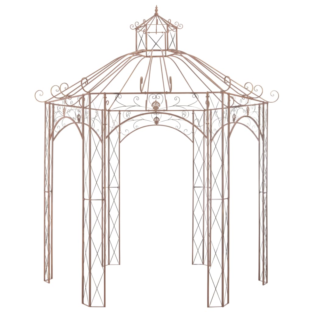 Pavillon de jardin Marron antique 3 m Fer