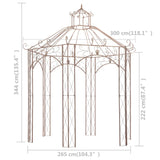 Pavillon de jardin Marron antique 3 m Fer