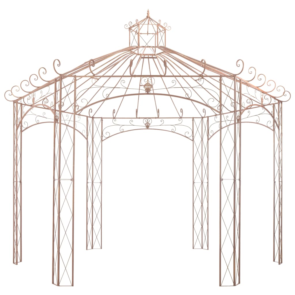 Pavillon de jardin Marron antique 4 m Fer